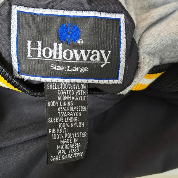 Holloway Prolube Pullover Windbreaker Jacket Black Yellow Checkered Mens L Flaws - Picture 5 of 13